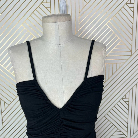 Rachel Pally Black Ruched Shirred Bodycon‎ Tank Dress Size Small - Picture 3 of 13